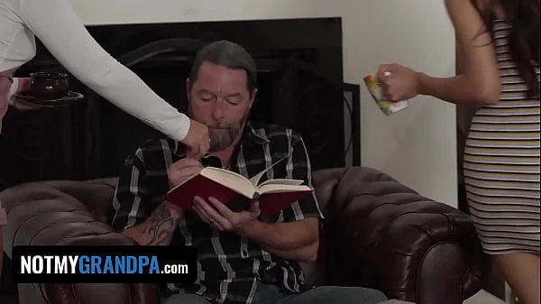 NotMyGrandpa - Cute And Fit Stepsisters Alexia Anders & Ryan Reid Help Their Stepgrandpa Recover